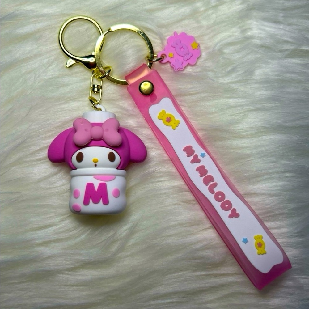 My Melody from Hello Kitty Keychain/Wristlet sitting in canister